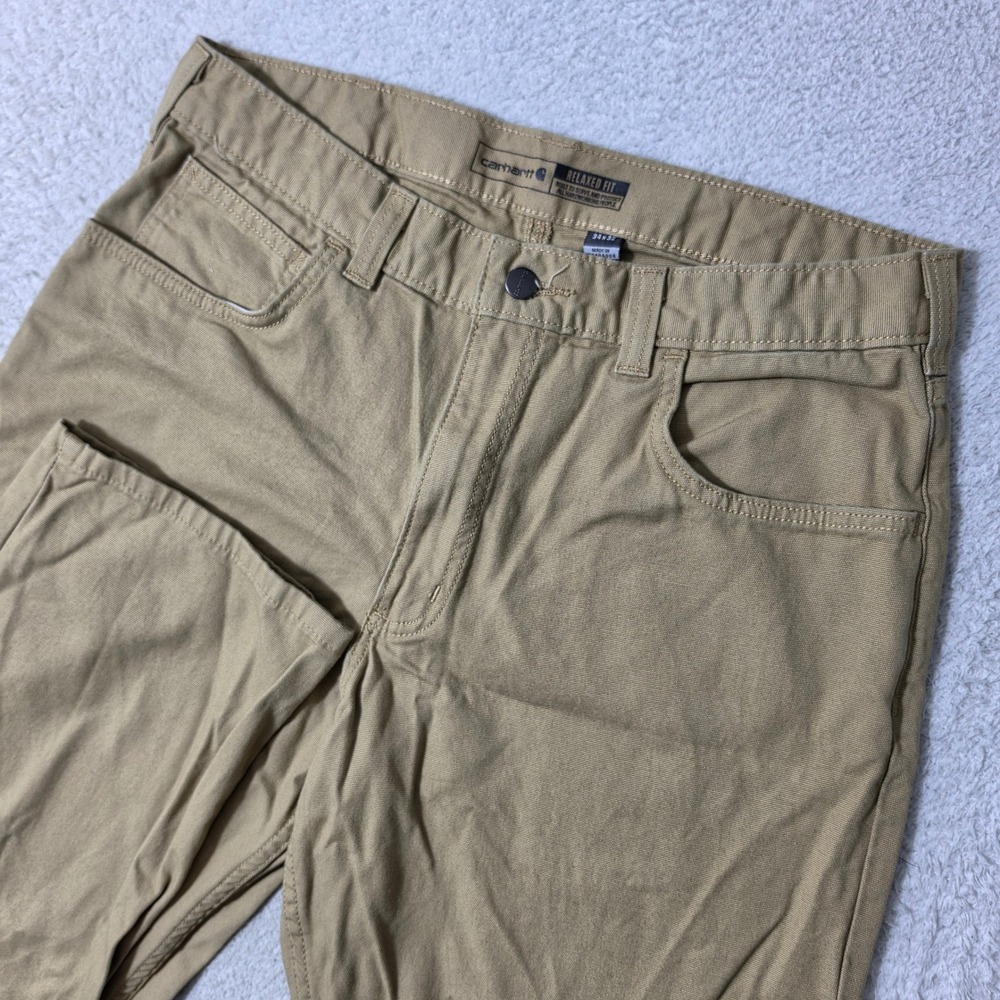 NEW Carhartt Work Pant Mens 34/32 Tan Rugged Flex Relaxed Fit Stretch BN2517-M